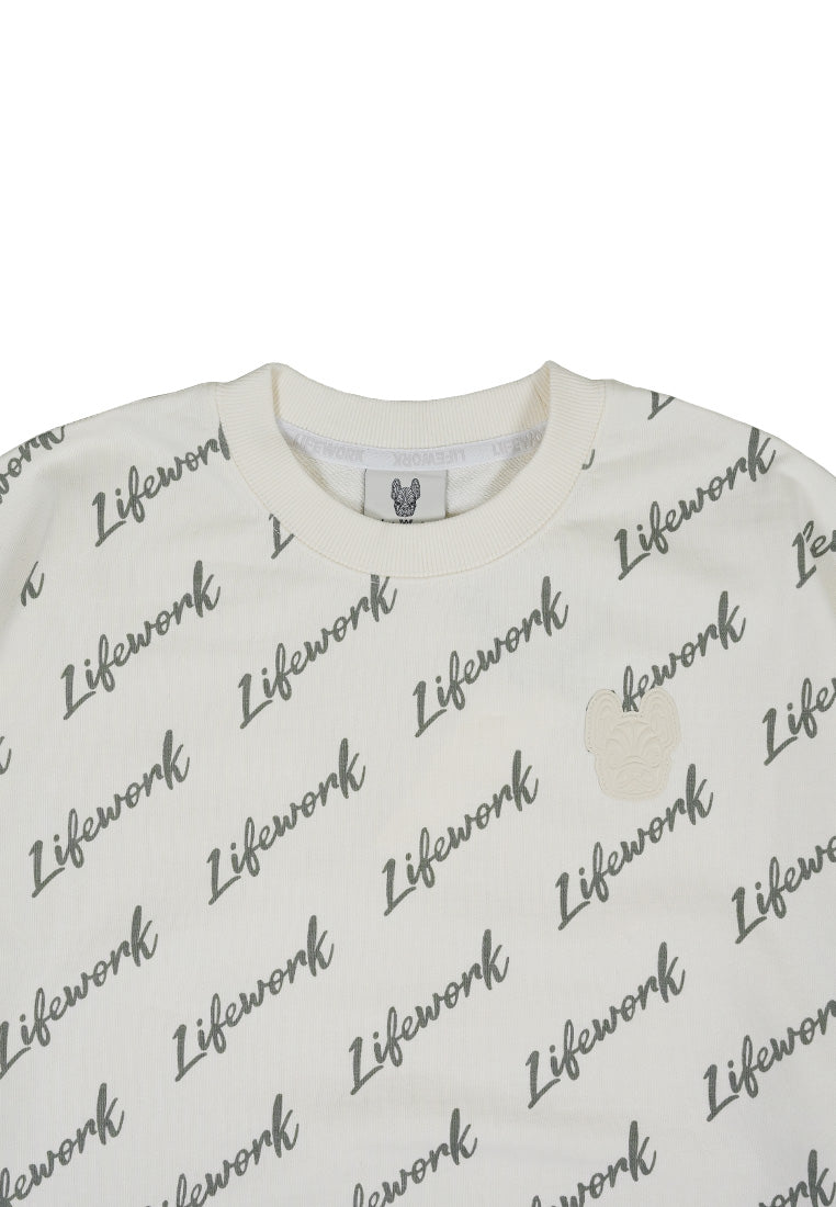 Signature Lettering Sweatshirt Ivory