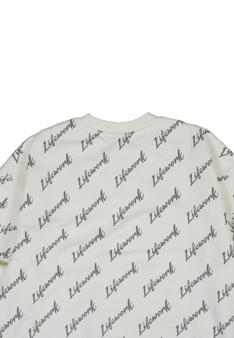 Signature Lettering Sweatshirt Ivory