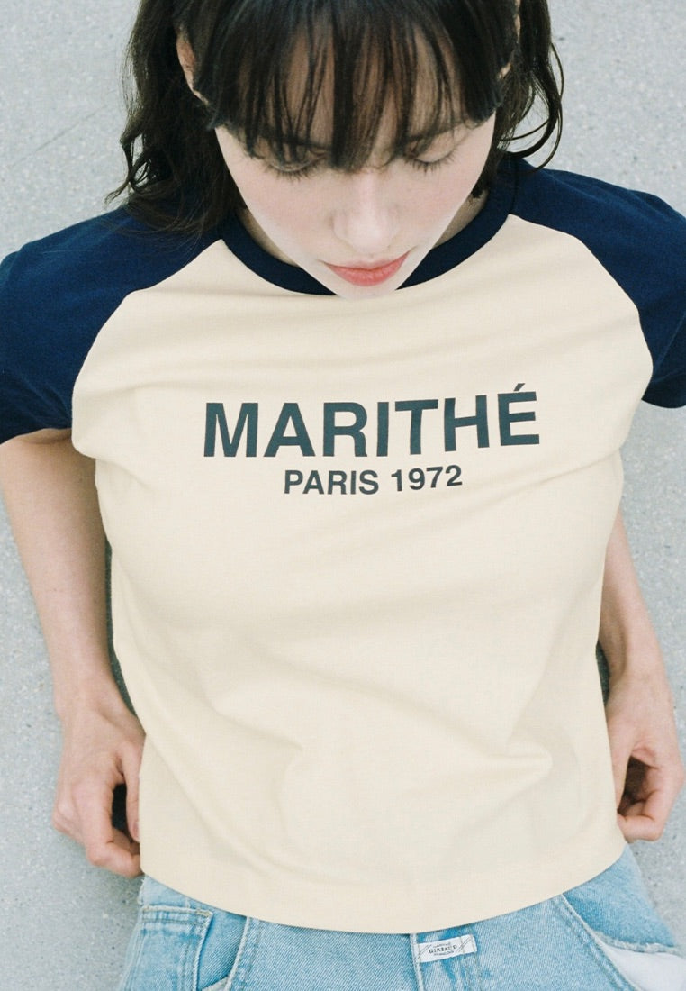 W Raglan Regular Logo Tee Navy