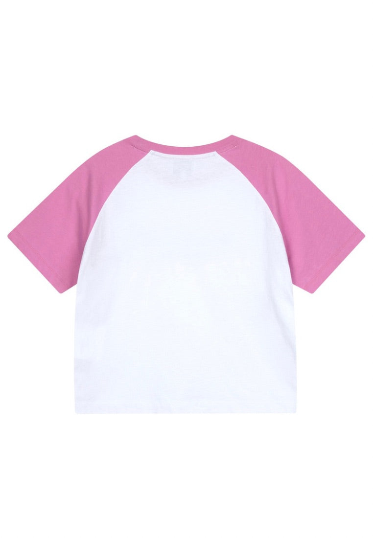 W Raglan Regular Logo Tee Pink