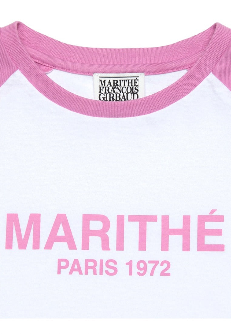 W Raglan Regular Logo Tee Pink