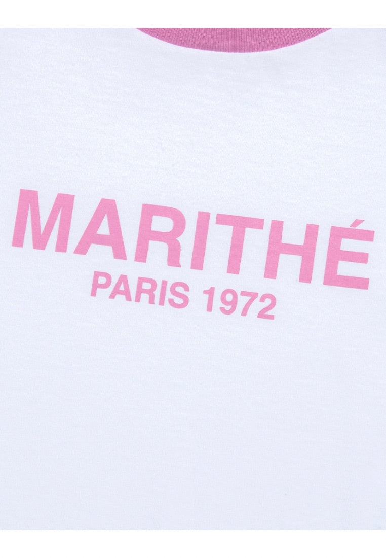 W Raglan Regular Logo Tee Pink