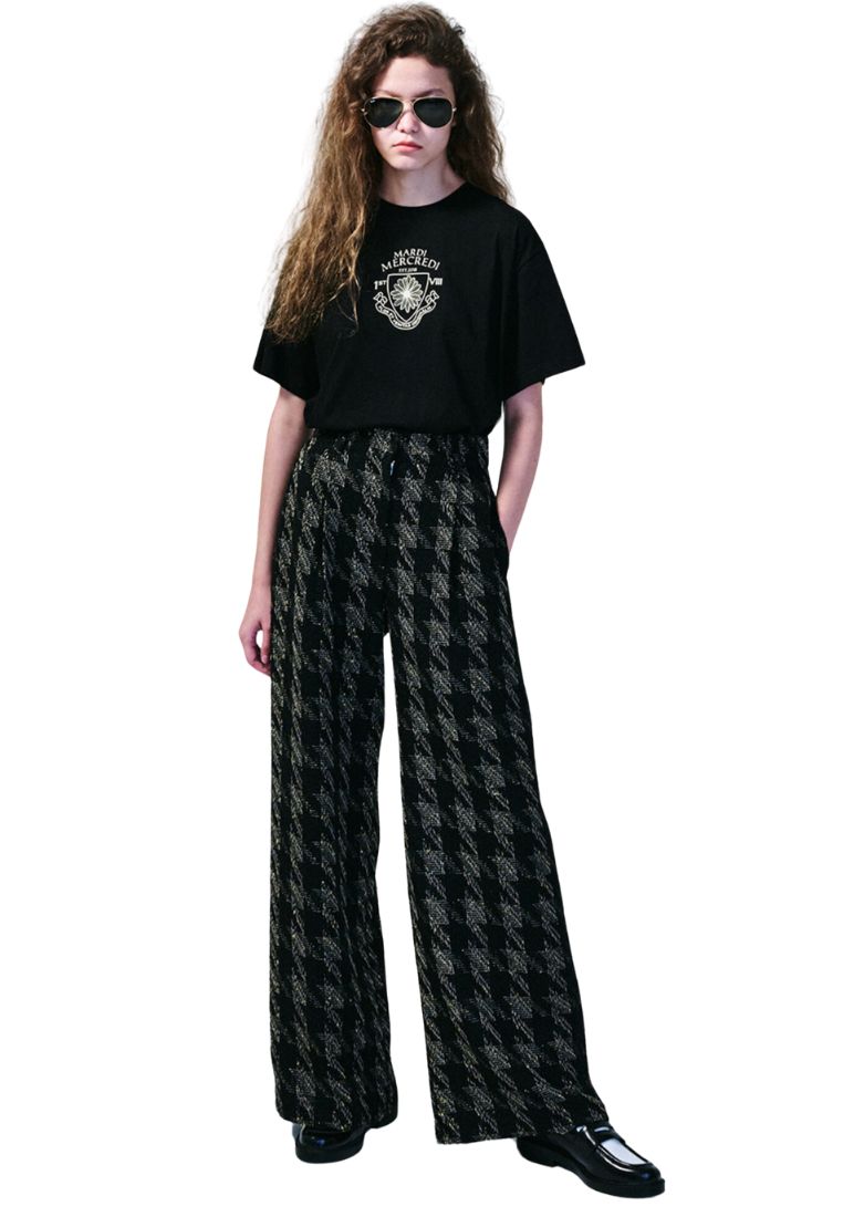 Tweed Wide Pants Black