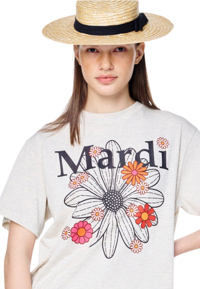 Tshirt Flower Mardi Blossom Oatmeal Black