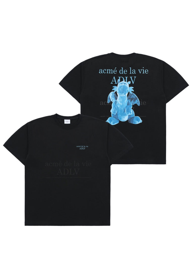 Fuzzy Dragon Artwork Short Sleeve T-Shirt Black