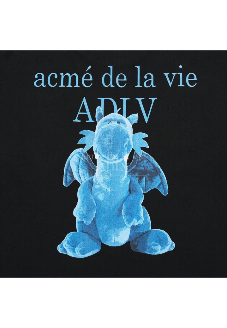 Fuzzy Dragon Artwork Short Sleeve T-Shirt Black