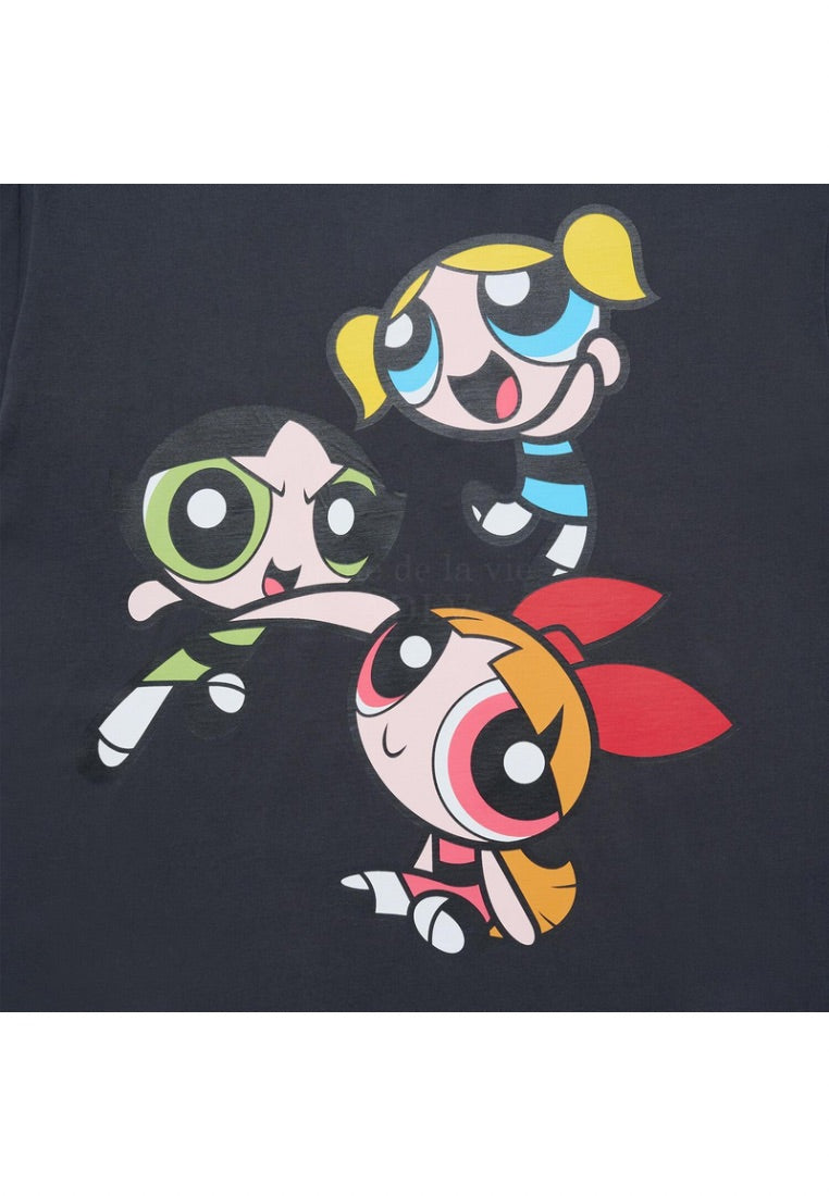 The Powerpuff Girls x Acmedelavie Big Printing Artwork T-Shirts Charcoal