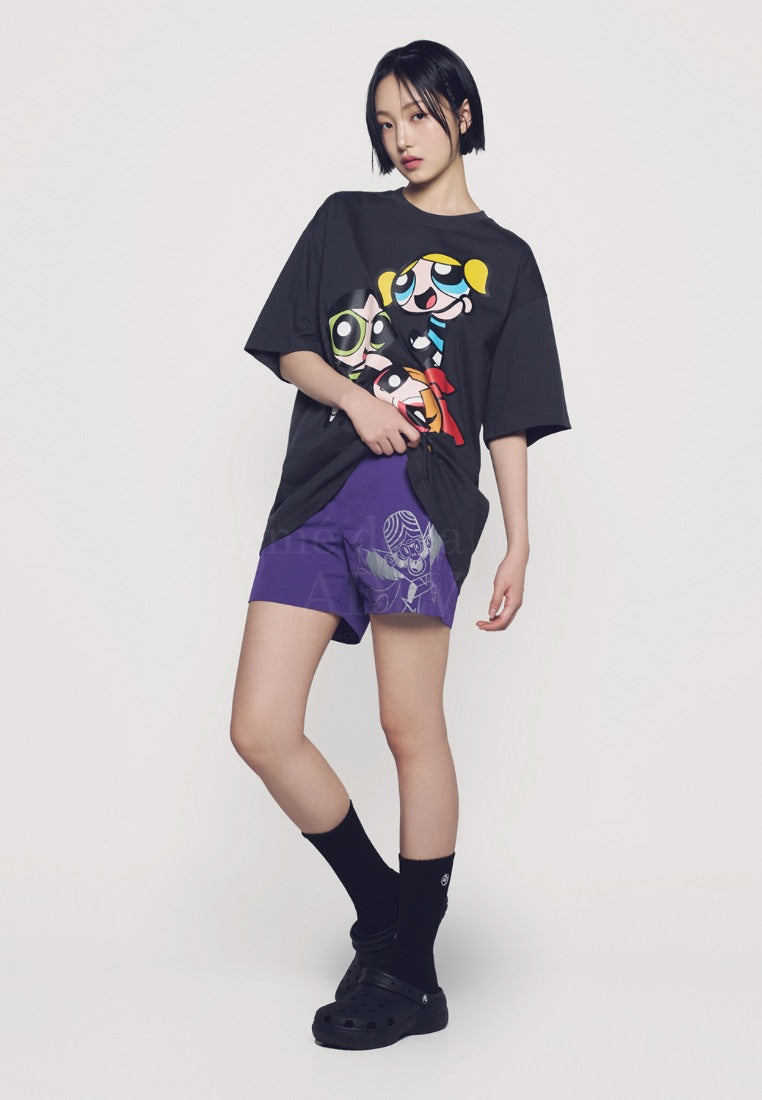 The Powerpuff Girls x Acmedelavie Big Printing Artwork T-Shirts Charcoal