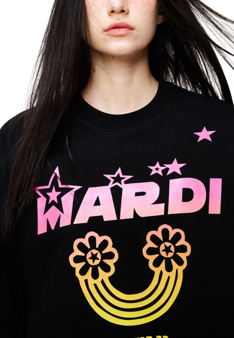 Sweatshirt Rainbow Gradation Black Pink