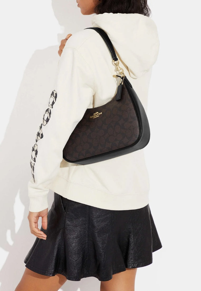 Teri Hobo In Signature Canvas Brown Black