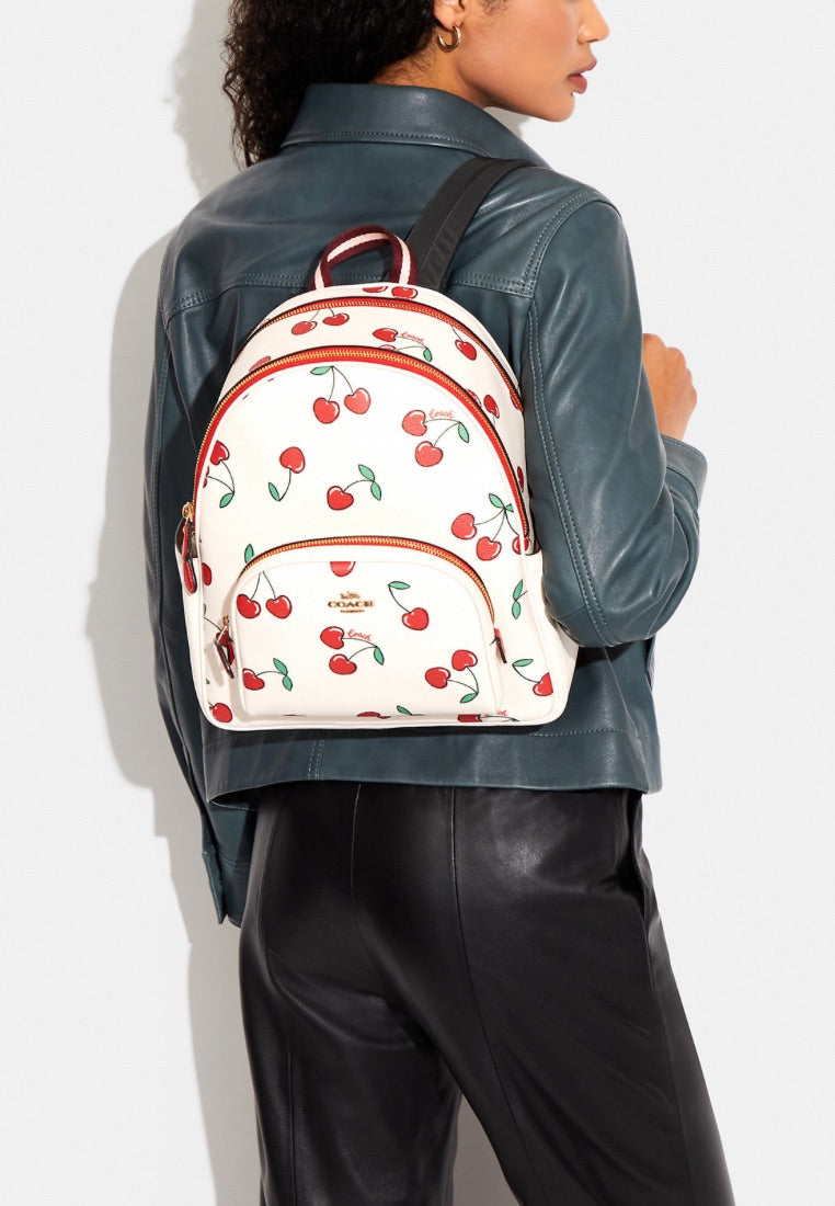 Court Backpack With Heart Cherry Print Chalk Multi