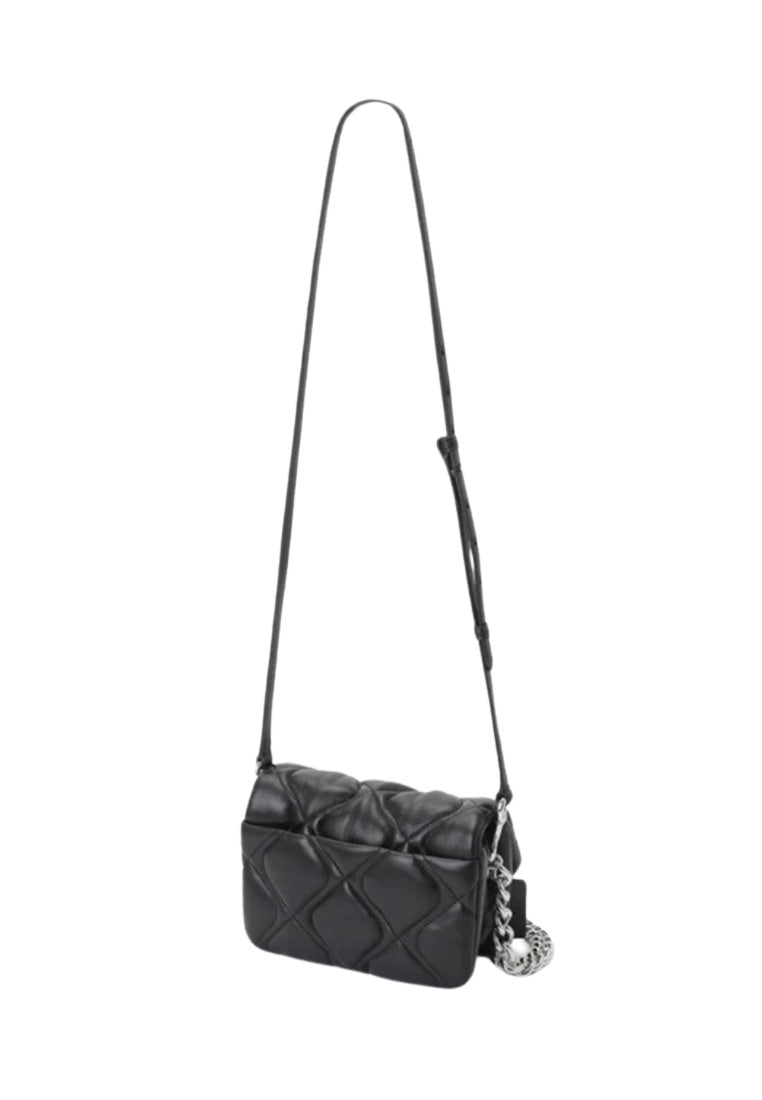 Small Quilted Pillow Bag Black