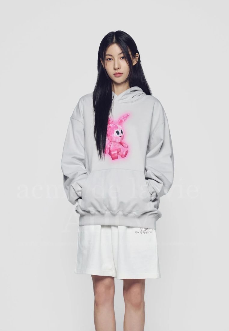 Retro Rabbit Hoodie Grey