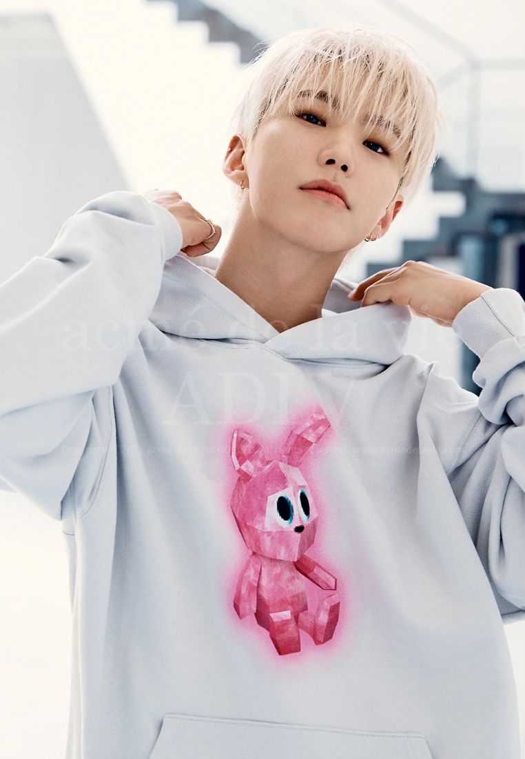 Retro Rabbit Hoodie Grey