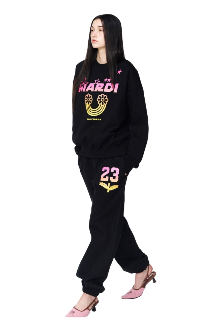 Sweatshirt Rainbow Gradation Black Pink