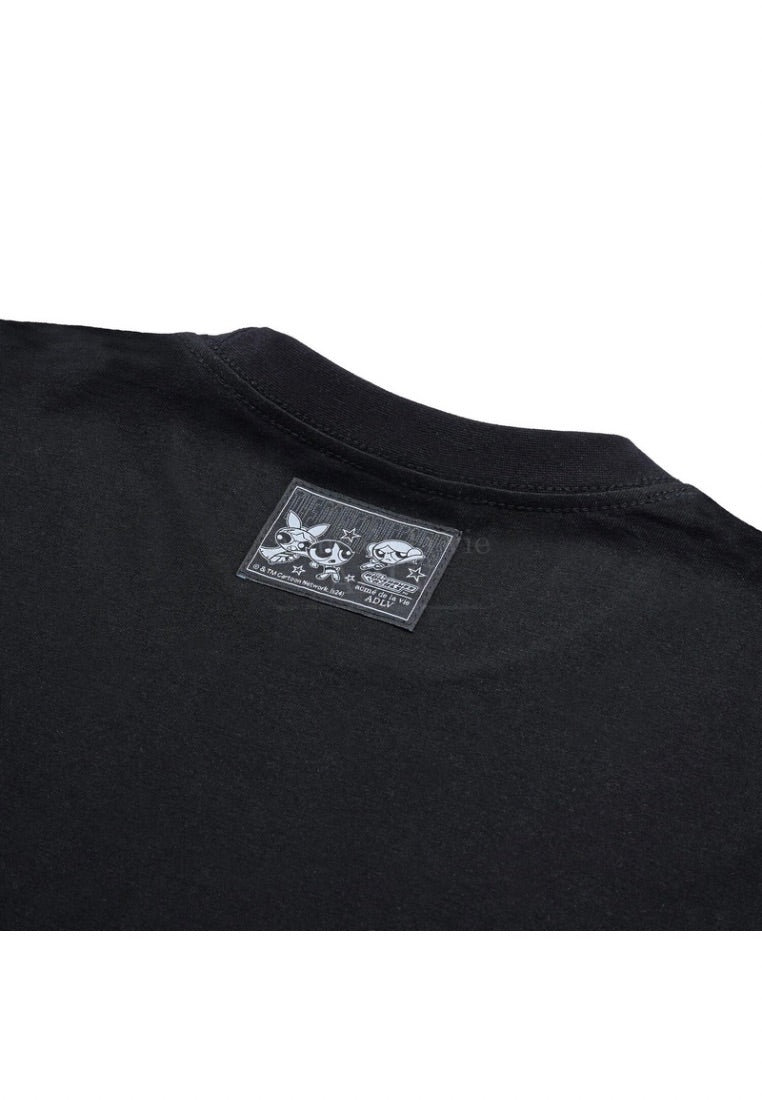 The Powerpuff Girls x Acmedelavie Logo Crop Sweatshirt Black