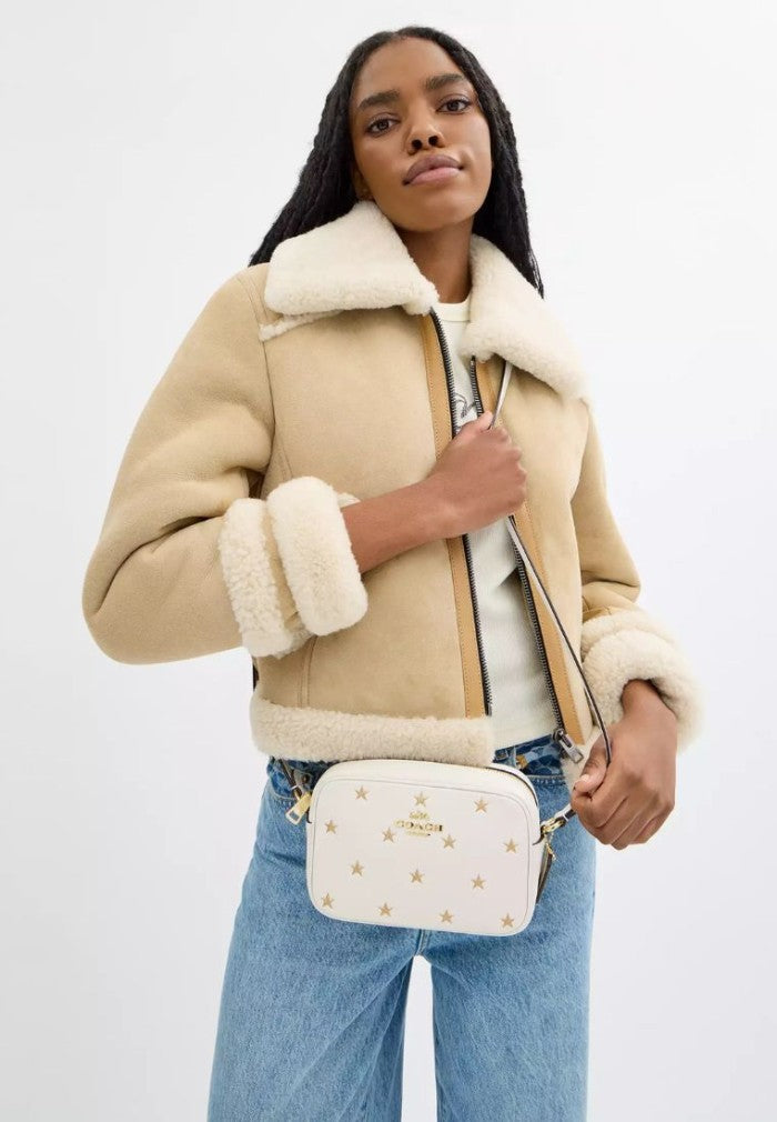 Mini Jamie Camera Bag With Star Print Gold Chalk Multi