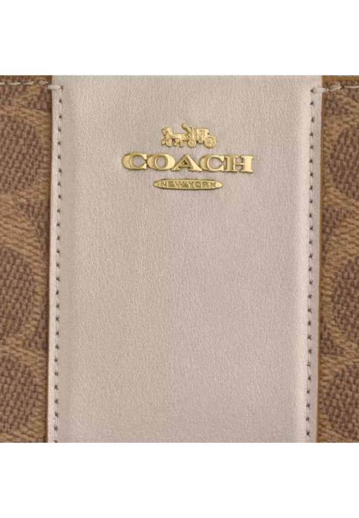Boxed Long Zip Around Wallet In Signature Canvas Gold Tan Light Champagne