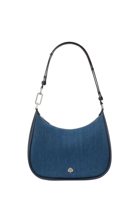 Kayla Denim Large Shoulder Bag Blue Multicolor