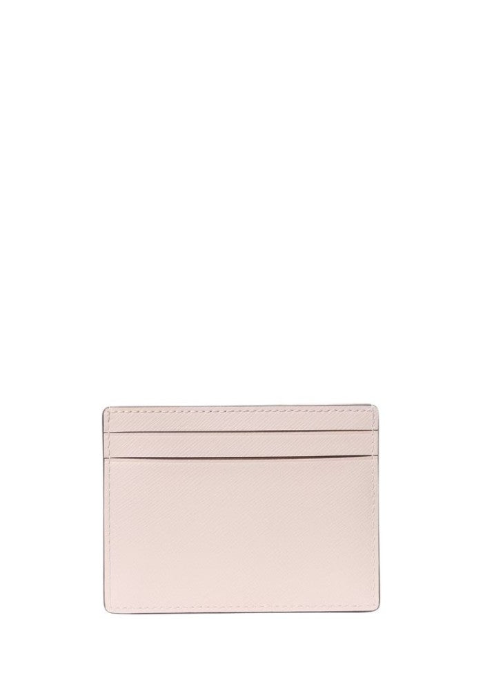 Boxed Madison Heart Studs Small Slim Card Holder Powdered Sugar