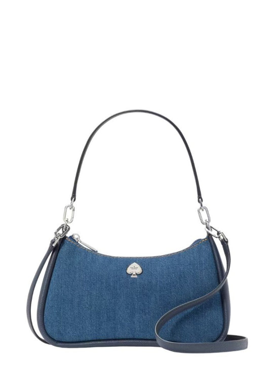 Kayla Denim Convertible Shoulder Bag Blue Multicolor