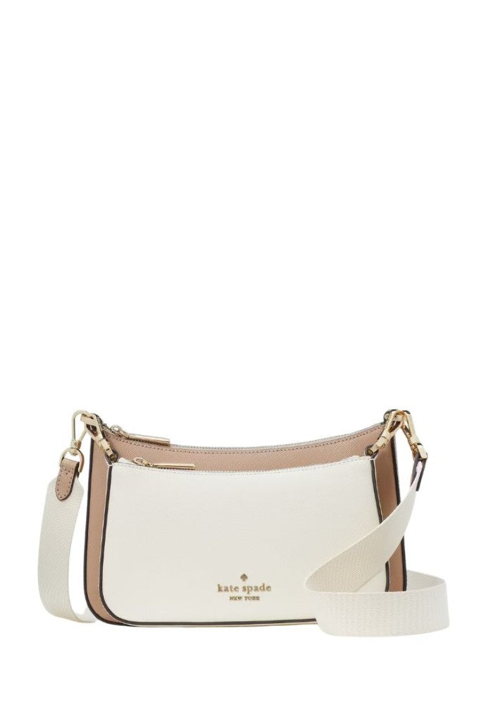 Duet Colorblock Saffiano Leather Small Crossbody Toasted Hazelnut Multi