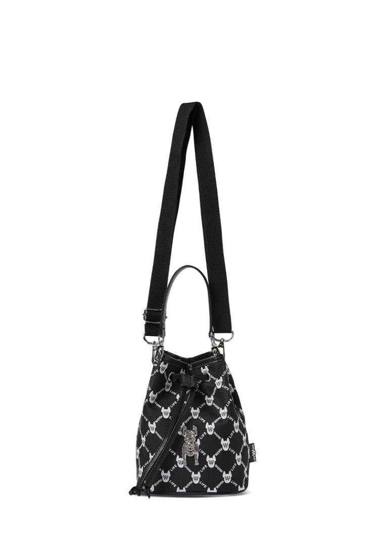 Jacquard 2WAY Mini Bucket Bag Pattern Black