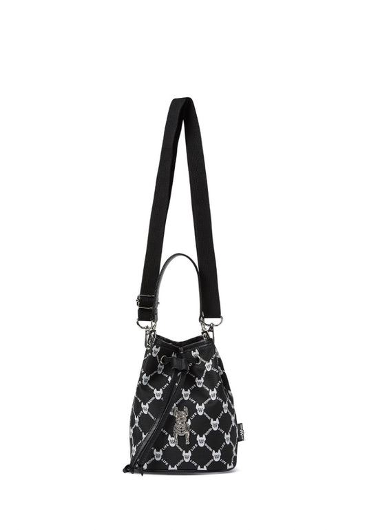 Jacquard 2WAY Mini Bucket Bag Pattern Black