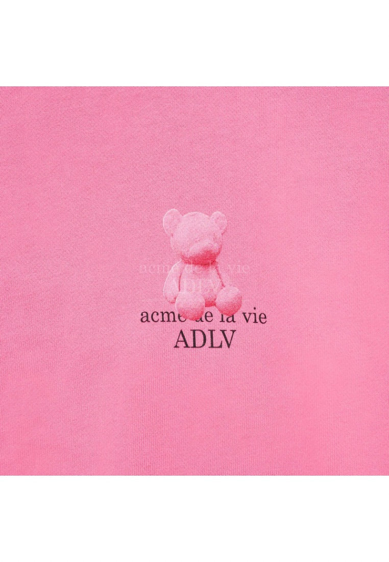 Fuzzy Bear Hoodie Dark Pink