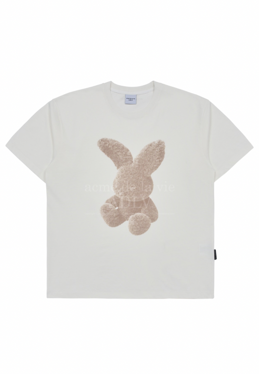 Cream Fuzzy Rabbit T-Shirt