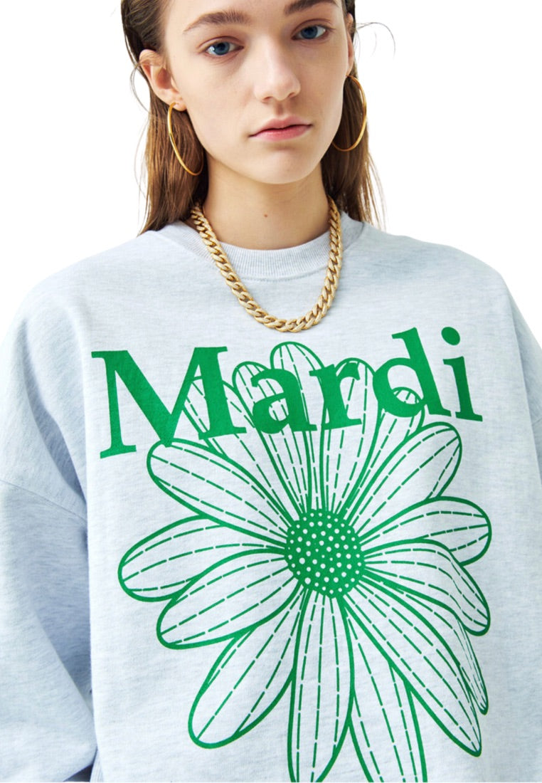 Sweatshirt FlowerMardi Heather Green