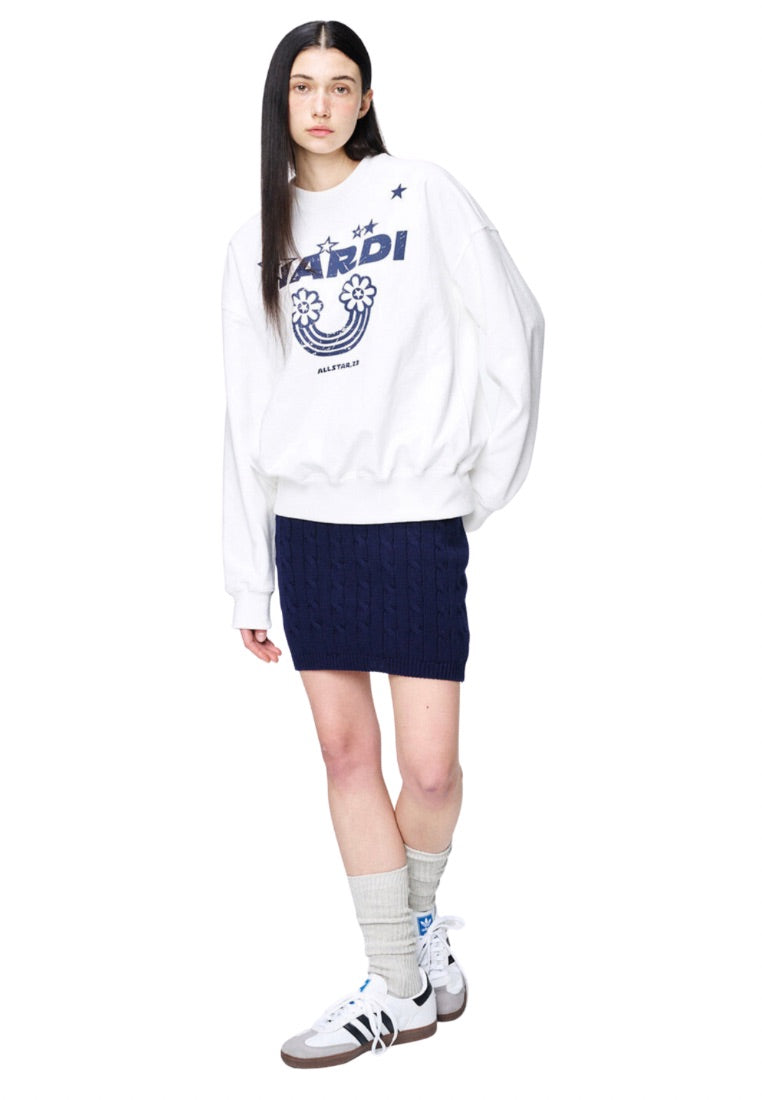 Sweatshirt Rainbow Crack White Navy