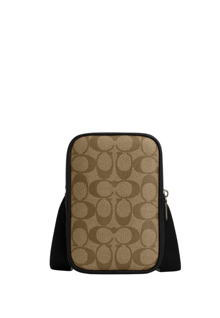 Aden Crossbody In Signature Canvas Gunmetal Khaki