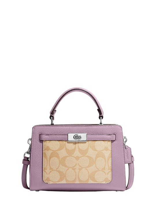 Mini Lane Top Handle In Signature Canvas Ice Purple