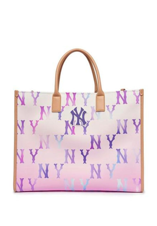 Gradation MONOGRAM Coated Canvas L-Tote Bag NEW YORK YANKEES violet