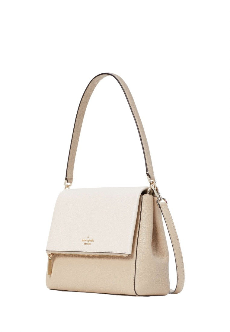 Leila Medium Flap Shoulder Bag Light Sand Multi