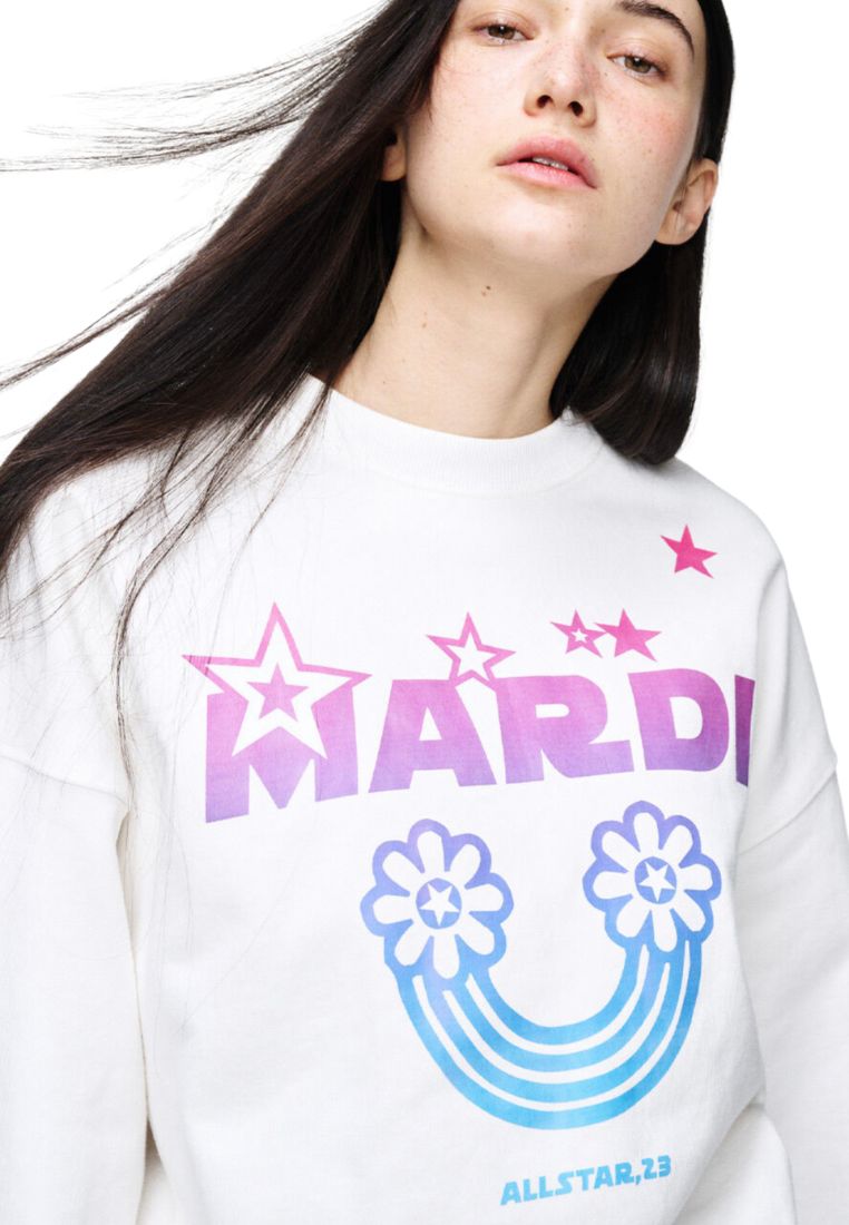 Sweatshirt Rainbow Gradation White Purple