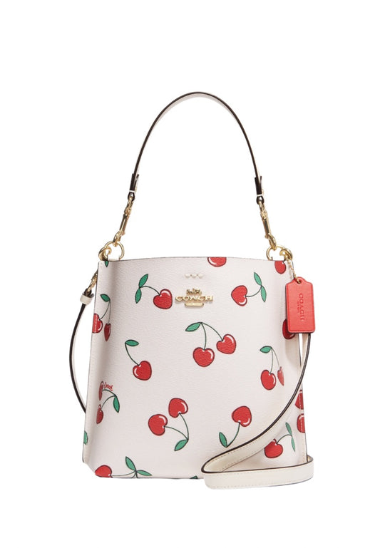 Mollie Bucket 22 With Heart Cherry Print Chalk Multi
