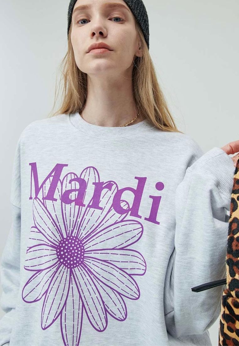 Sweatshirt Flower Mardi Heather Purple