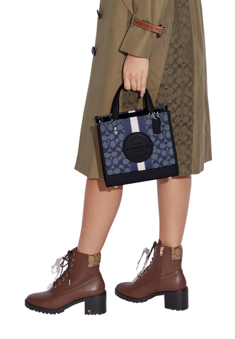 Signature Jacquard Dempsey Tote 22 Navy Multi