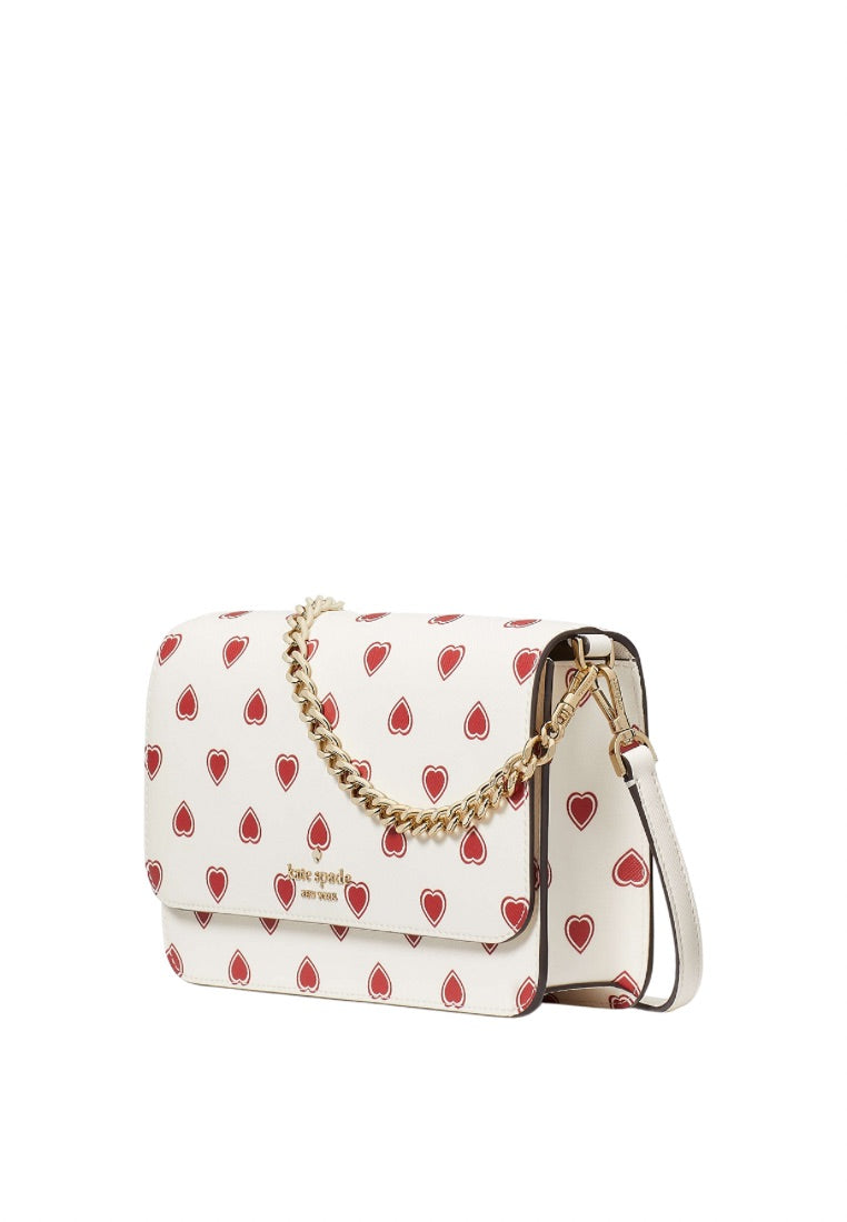 Madison Heartfelt Geo Flap Crossbody Cream Multi