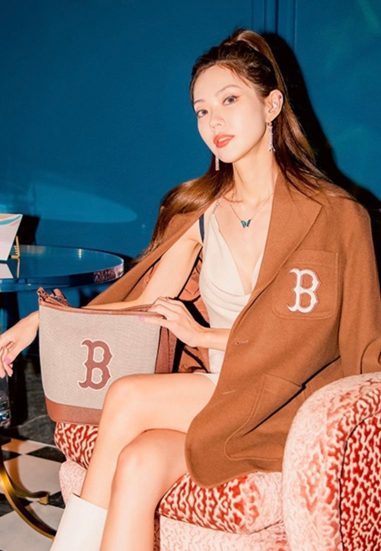 Basic Big Logo Canvas Bucket Bag BOSTON REDSOX dark brown