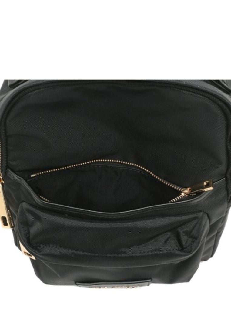 Varsity Black Nylon Mini Backpack