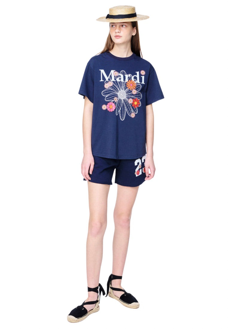 Tshirt FlowerMardi Blossom Navy White
