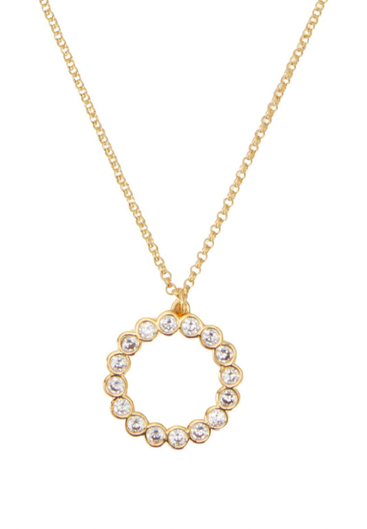 Full Circle Mini Pendant Necklace Gold