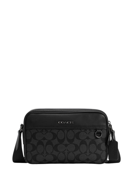 Graham Crossbody In Signature Canvas Charcoal Black