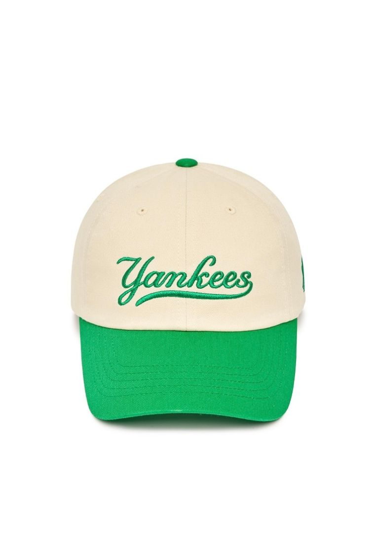 Cursive Color Block Unstructured Ball Cap NEW YORK YANKEES Green