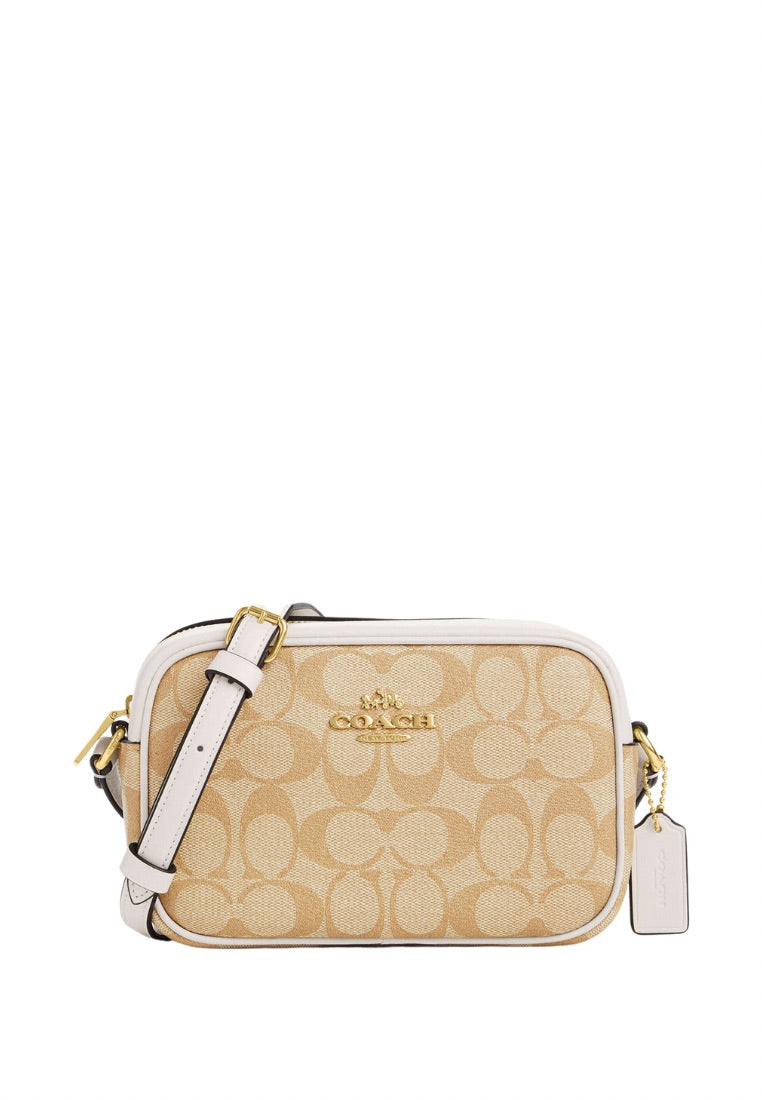 Mini Jamie Camera Bag In Signature Canvas Light Khaki Chalk