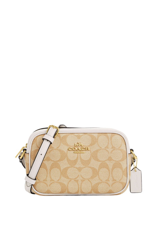 Mini Jamie Camera Bag In Signature Canvas Light Khaki Chalk