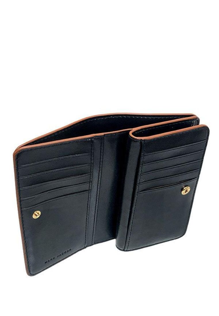 Topstitched Compact Zip Wallet Smoked Almond